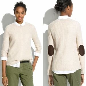 Madewell Stadium Merino Wool Sweater Elbow Patches